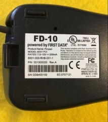FIRST DATA FD-10 Pinpad 8001 PCI 7.5-10V 200mA