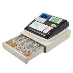 48 Keys Electronic Cash Register, LED Retail POS System W/ Printer, Cash Drawer