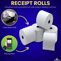 Cash Register/POS Rolls, 1 Ply, 1 1/2&Prime; x 128&prime;, 10/Pack