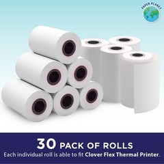 Thermal Receipt Paper for Clover Flex | 30 Rolls | Compatible with Clover POS…