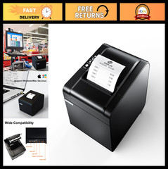 80mm USB Thermal Receipt Printer – Restaurant Kitchen POS Printer, Auto Cutter,