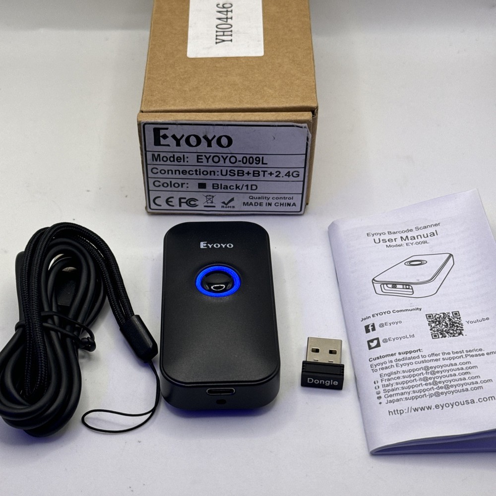 Eyoyo Wireless Barcode Scanner Bar code 1D ISB/Bluetooth + 2.4G EYOYO-009L