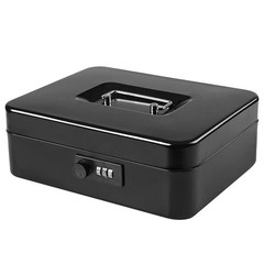 Cash Box Combination Lock Money Organizer Safe Security Tiered Tray Storage