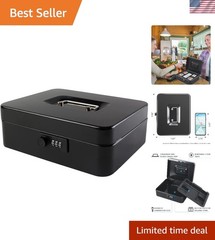 Versatile Cash Storage Box with Portable Design and Money Tray – 9.84&Prime; x 7.87&Prime;
