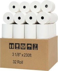 Thermal Receipt Paper 3 1/8 x 230 ft 32 Rolls POS Grade A