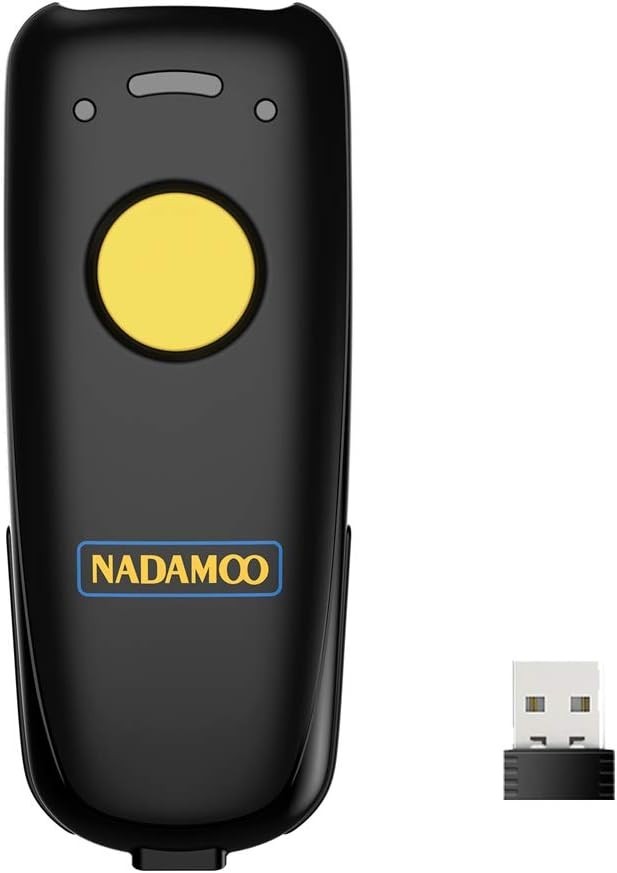 NADAMOO Wireless Barcode Scanner Compatible with Bluetooth Function, 2.4G