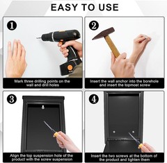 Money Drop Box with Lock & Slot, Metal Cash Collection & Suggestion Box for F…