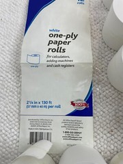11 Rolls One-Ply Paper Rolls 2 1/4&Prime; x 130ft Office Depot Brand Mostly Full Rolls