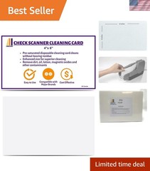 Cleaning Cards for Standard Check Scanners, 6&Prime;x4&Prime;, 25 Pack | Extended Cleanin…