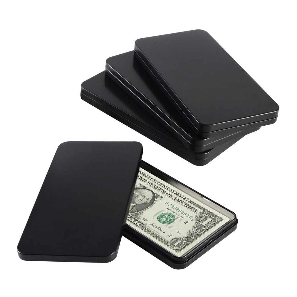 MC MEICHUANG 4 PCS Black Metal Cash Box Money Saving 6.7&Prime;L x 3.5&Prime;W,