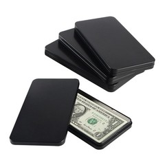 MC MEICHUANG 4 PCS Black Metal Cash Box Money Saving 6.7&Prime;L x 3.5&Prime;W,