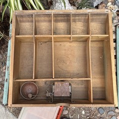 Antique Wood Cash Register Drawer Till Money Box Coin Tray Multi Compartment