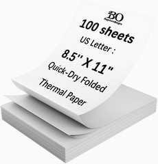 Thermal Paper 8.5 X 11 Inch for Portable Printers, 100PCS US Letter Size | Bpa-F