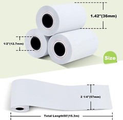 2 1/4&Prime;x 50&prime; Thermal Paper Rolls Credit Card Receipt & Cash POS Register Paper US