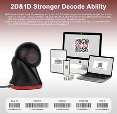 2D QR Hands-Free Barcode Scanner Omnidirectional Automatic Sensing Scanning B…