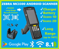 Zebra MC330K-GE4HG3US Android 2D/1D/QR Barcode Scanner LONG RANGE, w/ Cradle!🔥⭐