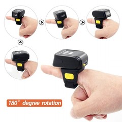 Bluetooth Wireless Ring Barcode Scanner, Symcode 1D Compatible with Bluetooth—