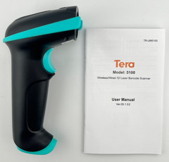 Tera 5100 Wireless 1D Laser Barcode Scanner 2.4G Wireless & USB Wired Blue