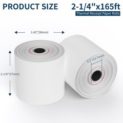 50-500 Rolls Case 2 1/4&Prime; x 165&prime; Thermal Cash Register Credit POS Receipt Paper