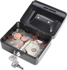 Elegant X-Small Cash Box with Key Lock – 4.92 » x 3.94 » x 2.28 » Portable Safe