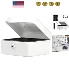 Durable White Cash Box with Key Lock – Ideal for Festivals and Schools, 5.9&Prime;