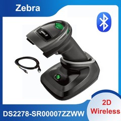 Zebra DS2278-SR00007ZZWW Bluetooth 1D 2D Barcode Scanner with USB Cable & Cradle