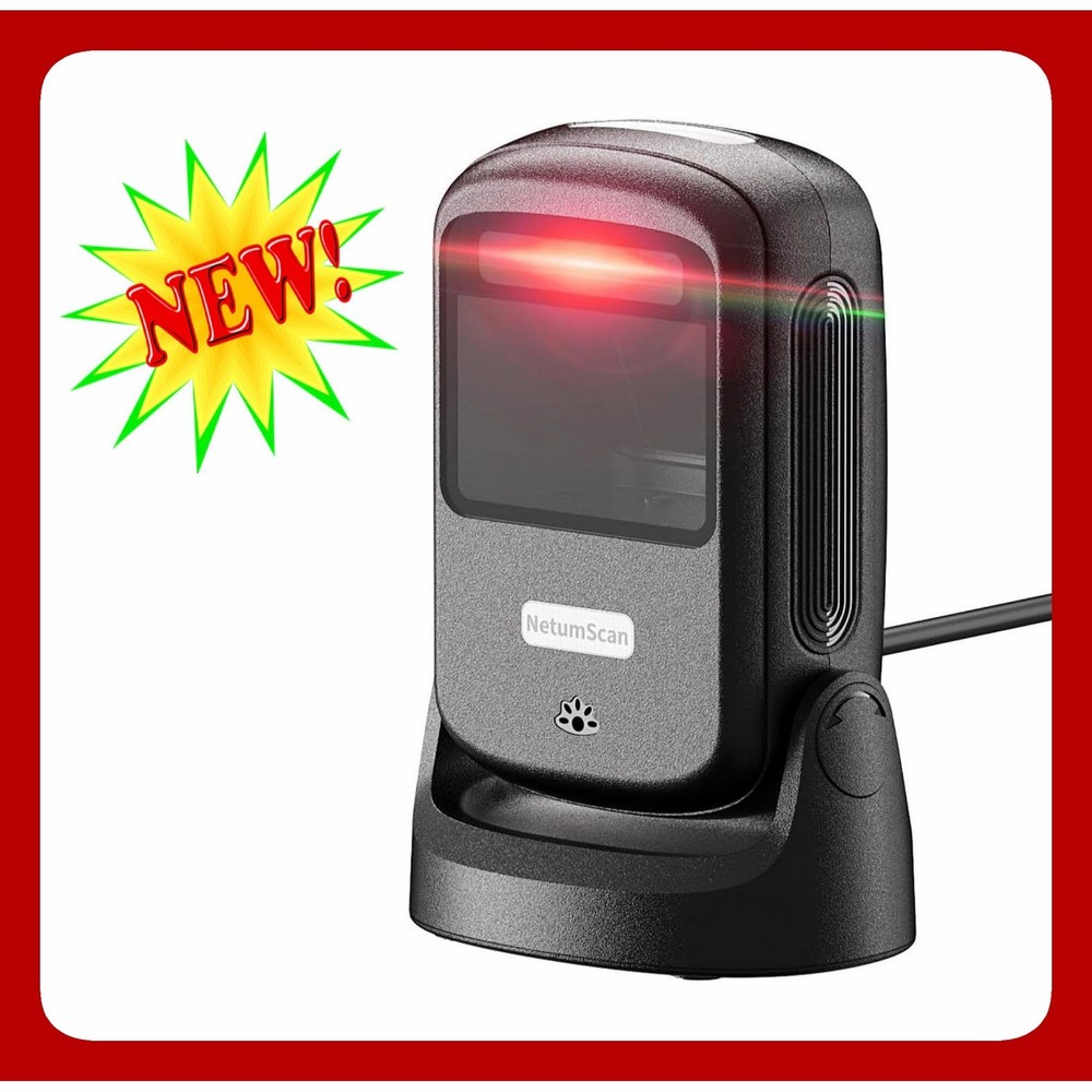 NetumScan NS-40 Desktop Barcode Scanner Black 1D 2D QR CMOS Hands-Free New USB