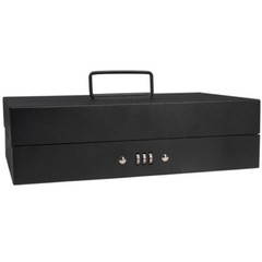BARSKA Large Cash Box Safe w/ 4 Bill Holder and Combination Lock, CB11794