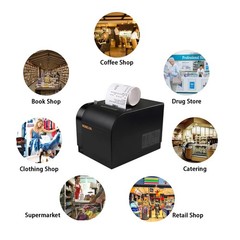 Rongta Thermal Receipt Printer, 80mm Printers, MEDIUM, Black