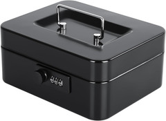 KYODOLED Cash Box with Combination Lock Safe Metal Money Box with Money Tray for