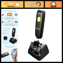 Portable 2D Wireless Barcode Scanner – Bluetooth, USB, QR Code Reader for Invent