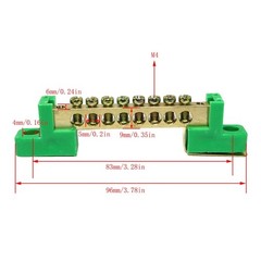 RLECS 2pcs 8 Positions Terminal Bus Bar Terminal Block Brass Wire Screw Termi…