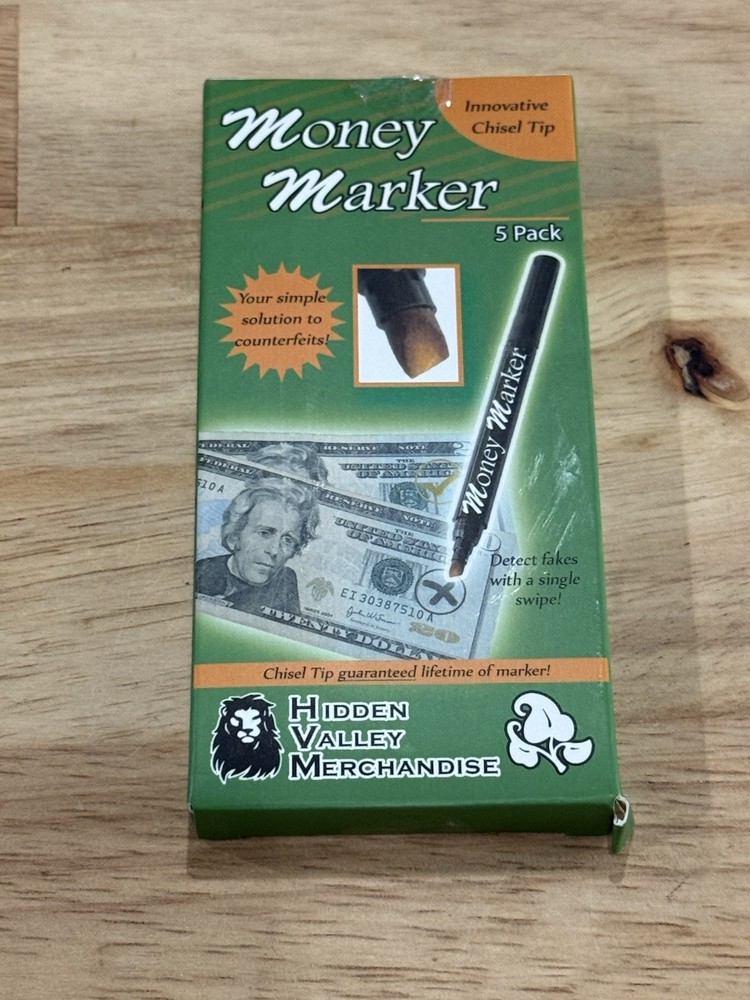 New 5 Pens Money Marker Counterfeit Fake Bill Detector Pen 1 pack , 5 pen