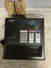 Sharp XE-A107 Black Electronic Cash Register PGM Key & Power Cord