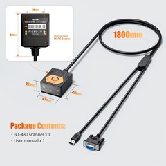 NT-480 RS232 2D Barcode Scanner QR PDF417 Data Matrix Fixed Mount Module