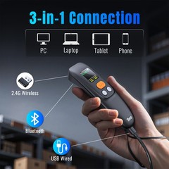 Barcode Scanner Wireless Portable: 1.4 Large LCD Screen 1200mAh Battery with Cha