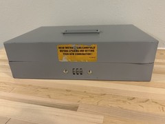 Vintage Gray Combination Lock Portable Cash Box Works – MMF Industries?