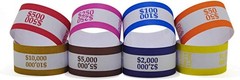Self-Sealing 400 Pack Currency Straps for Hassle-Free Bill Wrapping and Storage