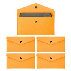 5Pcs Felt Money Bag, Felt Cellphone Sleeve Case Pouch Cash Bag, Orange Yellow