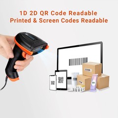 Upgraded USB 1D 2D QR Barcode Scanner Wired, Officially Certified Dustproof S…