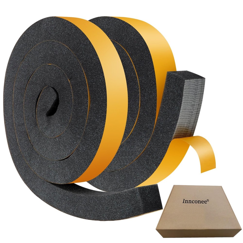 Innconee 2 Rolls 1-1/2 Inch W x 1.5 inch x x 8 ft, Black