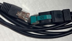 Barcode Scanner Cables 12V Black Coiled & Straight Lot of 2 POS Terminals