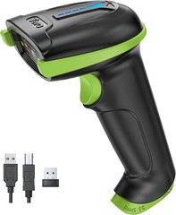 Tera 1D Barcode Scanner USB Wired + Wireless 2.4GHz Handheld Reader Green