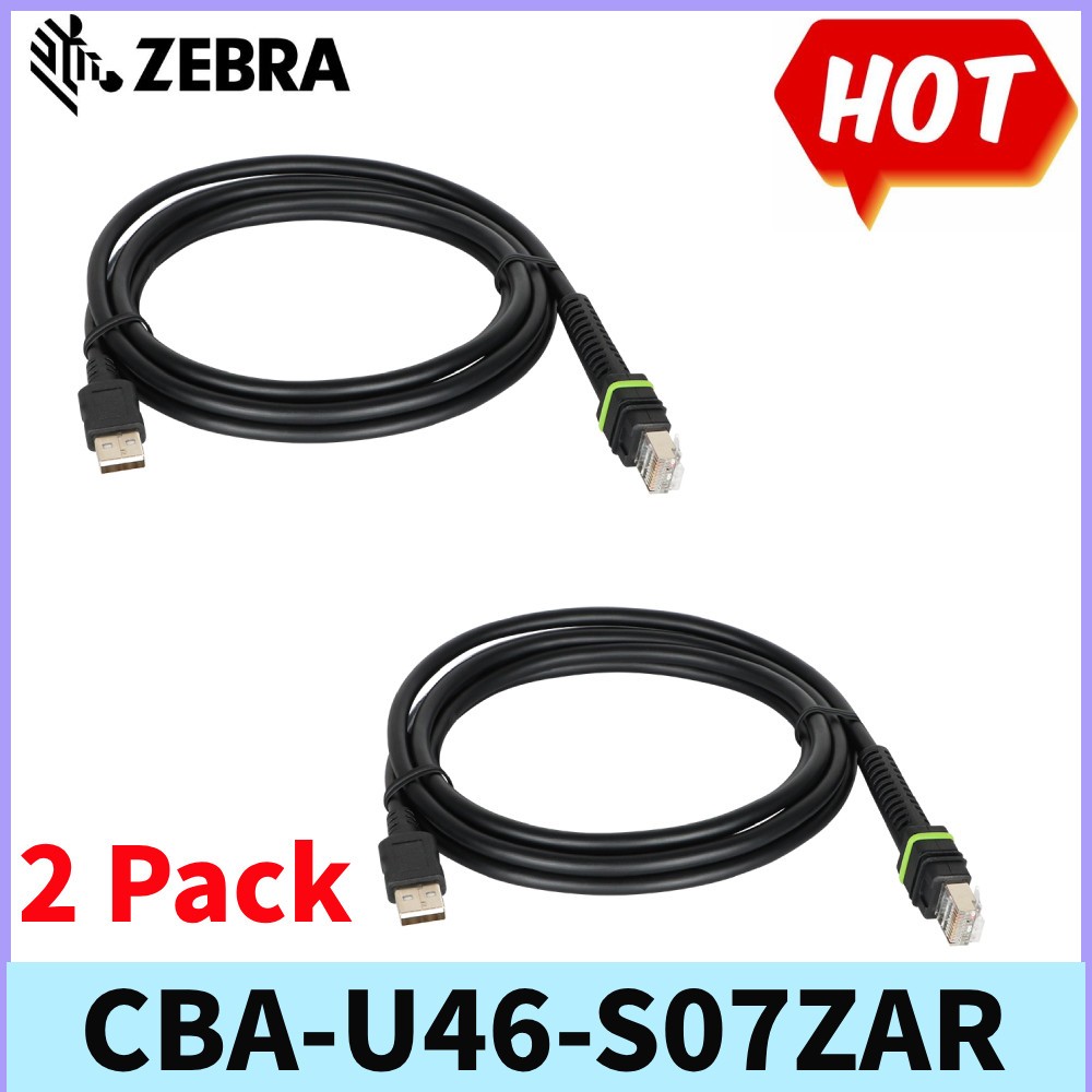 2 Pack Zebra USB Data Transfer Cable CBA-U46-S07ZAR DS3608 Li3608