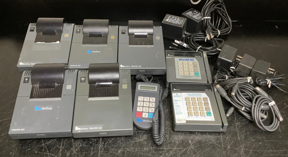 VeriFone Lot | 5 Printers Model 250 | PinPad 1000 | Tranz 330 and Tranz 380