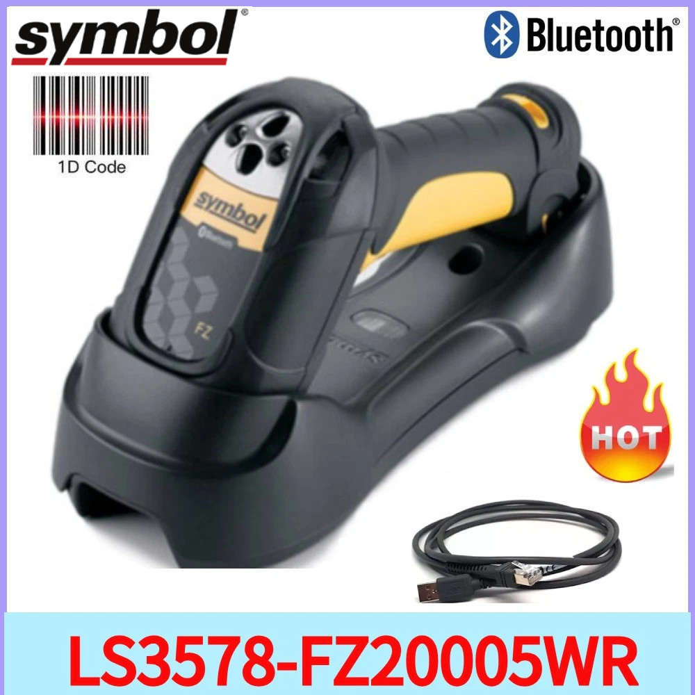 Zebra LS3578-FZ20005WR Bluetooth Wireless 1D USB Laser Barcode Scanner Kit Used