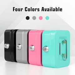 Cash Box with Lock Small Cute Coin Lock Box with Money Slot Mini Portable Gamble