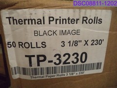 Qty = 50 Rolls: Thermal Printer Rolls Black Image 3-1/8&Prime; x 230&prime; P/N TP-3230