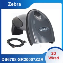 Zebra Symbol DS6708-SR20007ZZR 1D 2D Laser Handheld Barcode Scanner W/ USB Cable