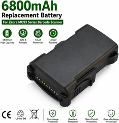 High-Capacity 6800mAh Replacement Battery for Zebra MC9300 Barcode Scanner